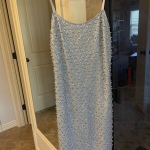 Elegant Silver Embellished Dress